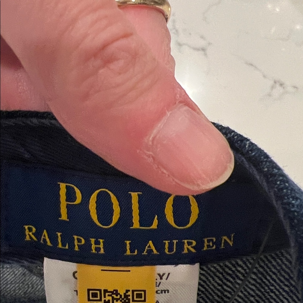Adorable Blue denim polo bear cap with adjustable leather strap OS NWT - Picture 6 of 6